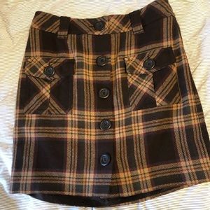 Plaid high waisted skirt